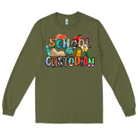 Army Green school custodian Long Sleeve Tee - Zillion Design Studio