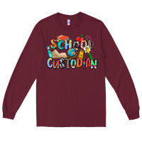 Burgundy school custodian Long Sleeve Tee - Zillion Design Studio