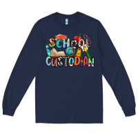Navy school custodian Long Sleeve Tee - Zillion Design Studio