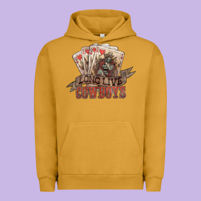 Long Live Cowboys Cards Urban Hoodie Designed By Nancycooperartshop