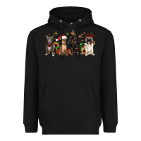 Black christmas chihuahua pitbull pug dachshund Heavyweight Hoodie - JahusDesignShop