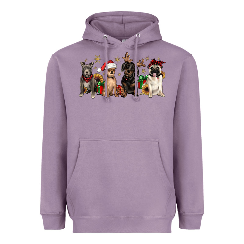 Christmas Chihuahua Pitbull Pug Dachshund Heavyweight Hoodie by JahusDesignShop | Teevron