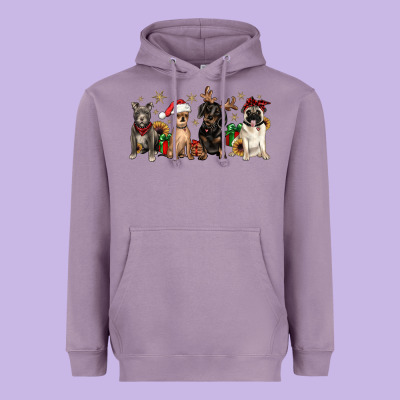Christmas Chihuahua Pitbull Pug Dachshund Heavyweight Hoodie Designed By Jahusdesignshop
