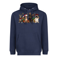 Navy christmas chihuahua pitbull pug dachshund Heavyweight Hoodie - JahusDesignShop