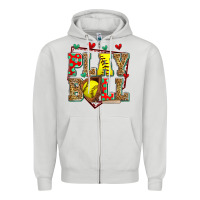 Dove Grey play ball softball Zipper Hoodie - Zillion Design Studio