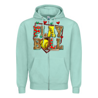 Seafoam play ball softball Zipper Hoodie - Zillion Design Studio