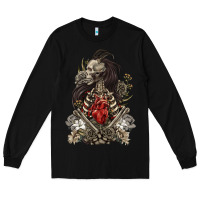 Black floral skeleton Long Sleeve Tee - RanaPortraitStore