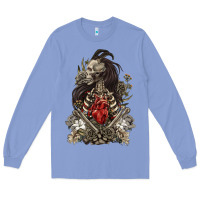Colony Blue floral skeleton Long Sleeve Tee - RanaPortraitStore