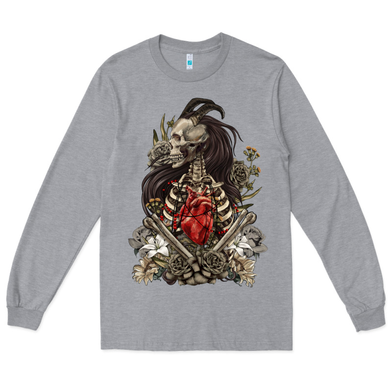 Floral Skeleton Long Sleeve Tee by RanaPortraitStore | Teevron