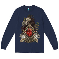 Navy floral skeleton Long Sleeve Tee - RanaPortraitStore