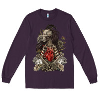 Plum floral skeleton Long Sleeve Tee - RanaPortraitStore