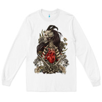 White floral skeleton Long Sleeve Tee - RanaPortraitStore