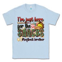 Dusty Blue i'm just here for the snacks #softball brother Classic Tee - Zillion Design Studio