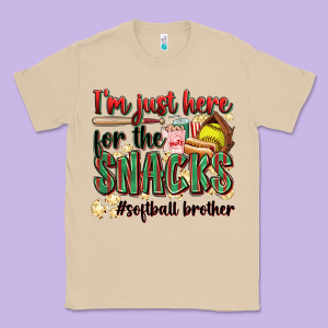 I'm Just Here For The Snacks #softball Brother Classic Tee Designed By Zillion Design Studio