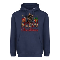 Navy merry christmas dachshund Heavyweight Hoodie - JahusDesignShop
