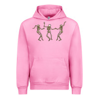 Fuchsia Pink dancing skeletons Urban Hoodie - MaliasSmallBusiness