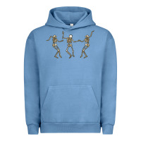 Pigment Pebble Blue dancing skeletons Urban Hoodie - MaliasSmallBusiness