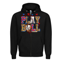 Black play ball baseball Zipper Hoodie - Zillion Design Studio