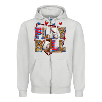 Dove Grey play ball baseball Zipper Hoodie - Zillion Design Studio