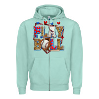 Seafoam play ball baseball Zipper Hoodie - Zillion Design Studio