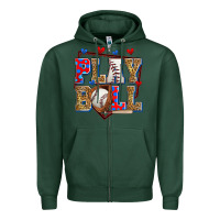 Sports Green play ball baseball Zipper Hoodie - Zillion Design Studio