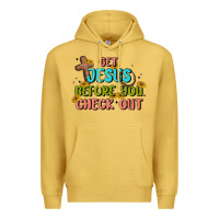 Antique Gold get jesus before you check out Premium Hoodie - MaliasSmallBusiness