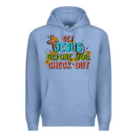Colony Blue get jesus before you check out Premium Hoodie - MaliasSmallBusiness
