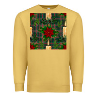 Antique Gold christmas candle and ornaments seamless pattern Premium Sweatshirt - BundleAndBundleShop