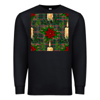 Black christmas candle and ornaments seamless pattern Premium Sweatshirt - BundleAndBundleShop