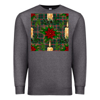 Charcoal Heather christmas candle and ornaments seamless pattern Premium Sweatshirt - BundleAndBundleShop