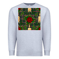 Heather Grey christmas candle and ornaments seamless pattern Premium Sweatshirt - BundleAndBundleShop