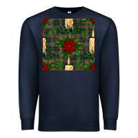Navy christmas candle and ornaments seamless pattern Premium Sweatshirt - BundleAndBundleShop