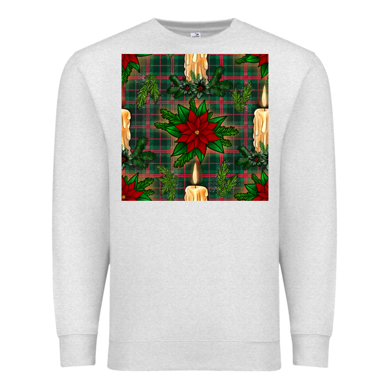 Christmas Candle And Ornaments Seamless Pattern Premium Sweatshirt by BundleAndBundleShop | Teevron