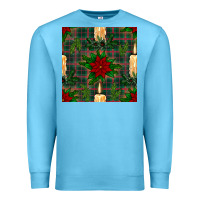 Ocean Blue christmas candle and ornaments seamless pattern Premium Sweatshirt - BundleAndBundleShop