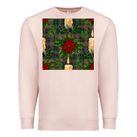 Pale Pink christmas candle and ornaments seamless pattern Premium Sweatshirt - BundleAndBundleShop