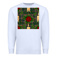 White christmas candle and ornaments seamless pattern Premium Sweatshirt - BundleAndBundleShop