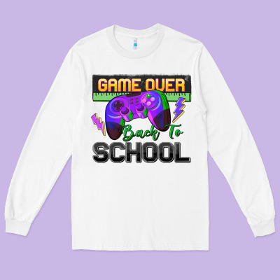 Game Over Back To School Long Sleeve Tee Designed By Zillion Design Studio