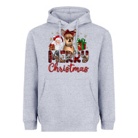 Heather Grey merry christmas chihuahua Heavyweight Hoodie - JahusDesignShop