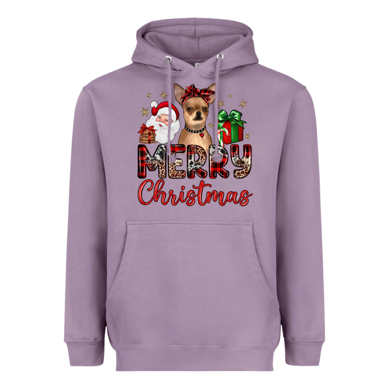 Merry Christmas Chihuahua Heavyweight Hoodie by JahusDesignShop | Teevron
