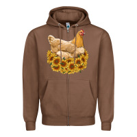 Chestnut chicken with sunflowers Zipper Hoodie - RanaPortraitStore
