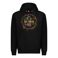 Black when he was one the cross i was one his mind Premium Hoodie - MaliasSmallBusiness