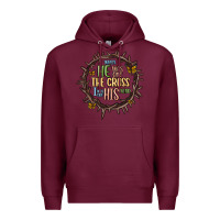 Burgundy when he was one the cross i was one his mind Premium Hoodie - MaliasSmallBusiness