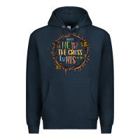 Navy when he was one the cross i was one his mind Premium Hoodie - MaliasSmallBusiness