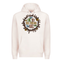 Pale Pink when he was one the cross i was one his mind Premium Hoodie - MaliasSmallBusiness