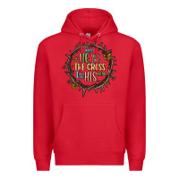 Red when he was one the cross i was one his mind Premium Hoodie - MaliasSmallBusiness