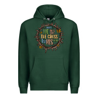 Sports Green when he was one the cross i was one his mind Premium Hoodie - MaliasSmallBusiness