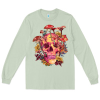 Matcha Floral skeleton with mushrooms Long Sleeve Tee - RanaPortraitStore