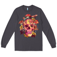 Smoke Floral skeleton with mushrooms Long Sleeve Tee - RanaPortraitStore