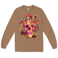 Toasted Coconut Floral skeleton with mushrooms Long Sleeve Tee - RanaPortraitStore
