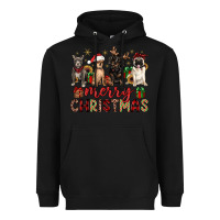 Black merry christmas chihuahua pitbull pug dachshund Heavyweight Hoodie - JahusDesignShop